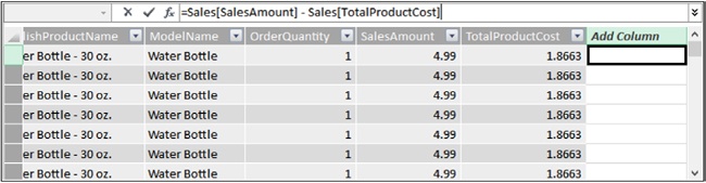 You can enter the definition of GrossMargin into the formula bar.