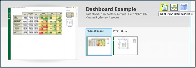 Here, you can see the Open New Excel Workbook button as it is shown in the Gallery visualization.