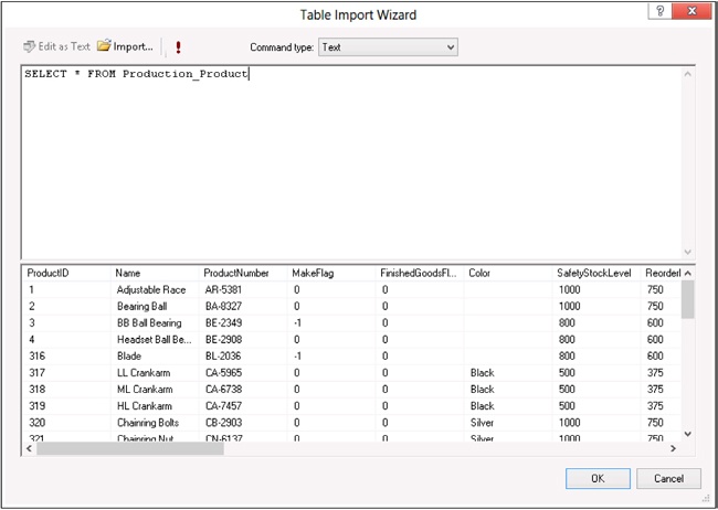 The Access query designer inside PowerPivot has few features.