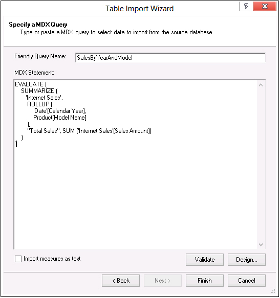 You can use DAX instead of MDX when querying a Tabular data model.