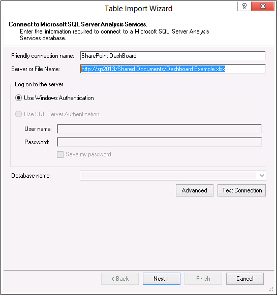 You can load from a workbook saved in SharePoint using the Table Import Wizard.