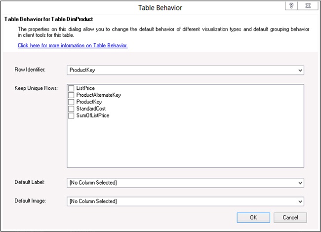 You can update the Row Identifier property in the Table Behavior window.