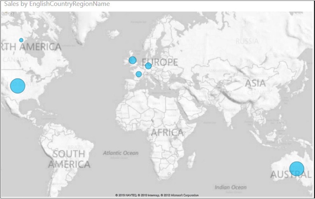 The map chart is incredibly easy to create using geographical names as the source.