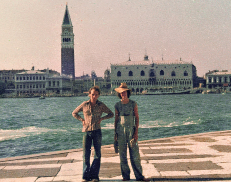 NC, Craig Brown in Venice, 1976. Craig wore the seersucker denim dungarees for weeks at a stretch.