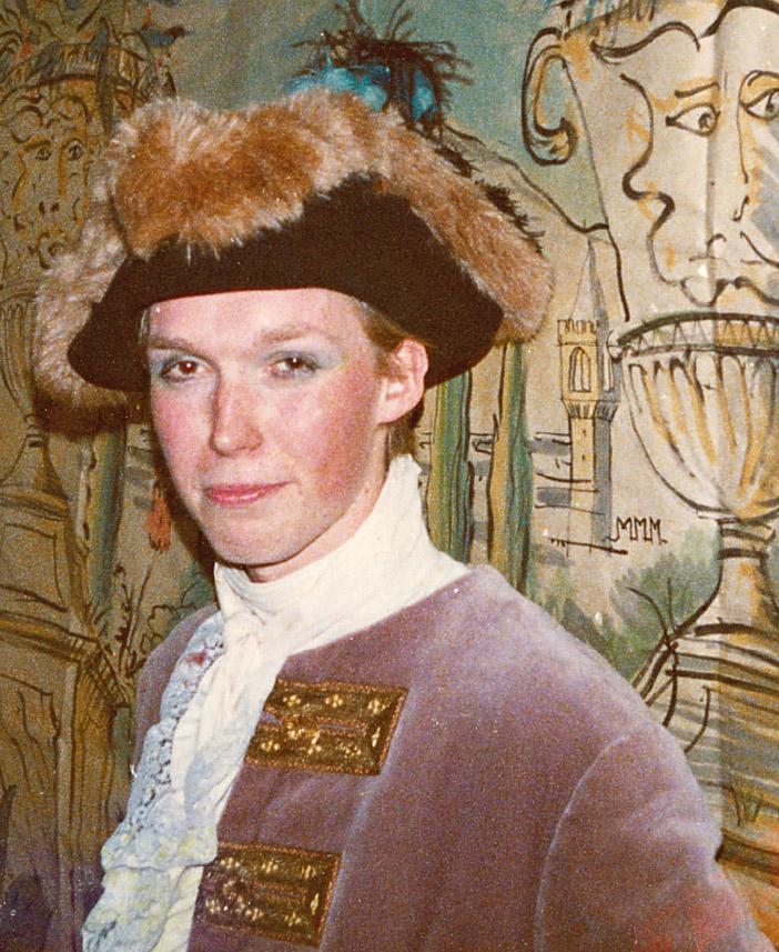 James Stourton in costume for a pirate party, Magdalene College, Cambridge.