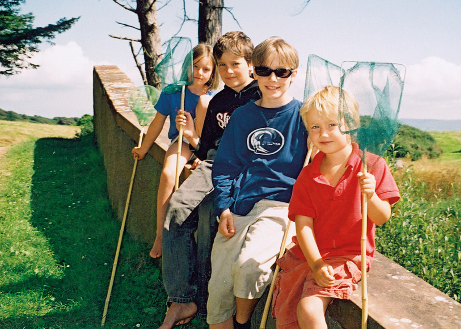 Sophie, Freddie, Alexander and Tommy Coleridge in Famous Five mode. Photographed by Saddell’s Beach, near Kintyre, Argyll and Bute. The Coleridges rented Saddell’s Castle numerous summers from the Landmark Trust.