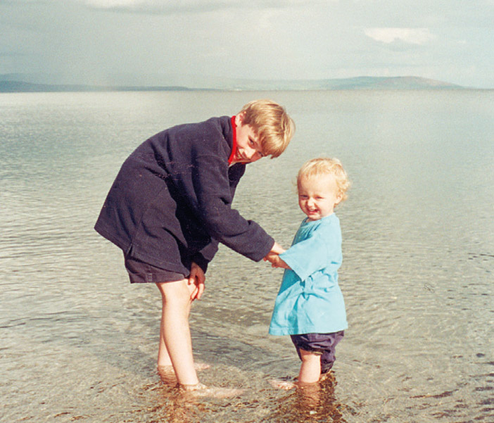 Alexander and Tommy Coleridge paddling on Saddell’s Beach, Kintyre. Tommy is about two.