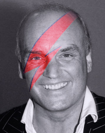 NC got up as Aladdin Sane for a GQ Bowie special.