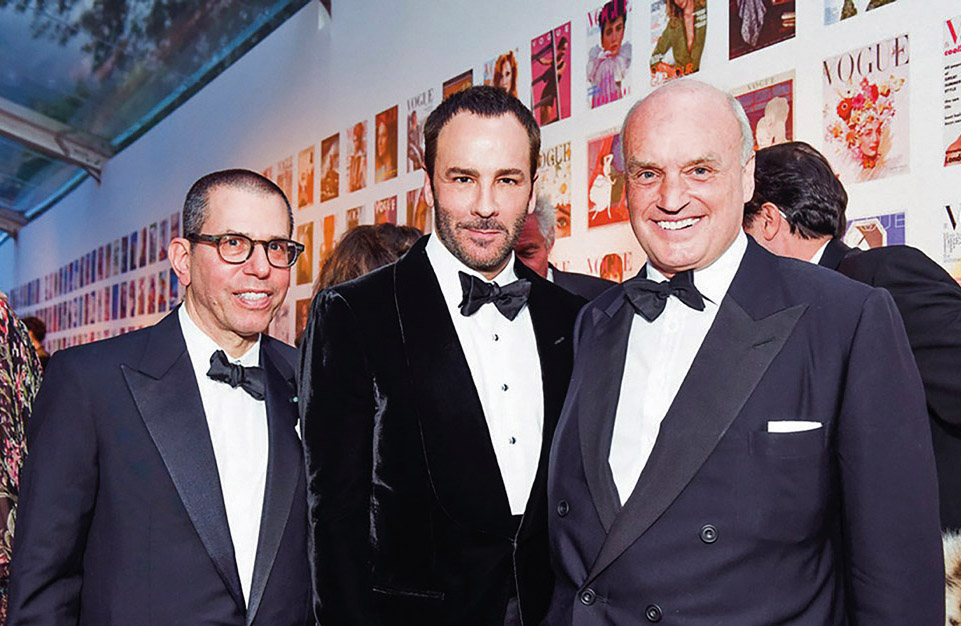 At the Vogue Centenary Dinner, Kensington Gardens: Jonathan Newhouse, Tom Ford, NC. It is rare for a magazine to reach a hundred years old, and still be at the top of its game.