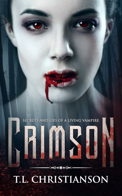 Cover of Crimson, book 1 in the Shades of Red vampire romance series.