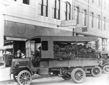 Scowcroft & Sons delivery trucks like this one delivered household wares to retailers throughout booming Ogden, Utah. OGDEN UNION STATION COLLECTION