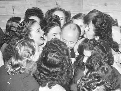 Paris seamstresses mobbing their boss, Dior, on St. Catherine's Day (Nov 23), the traditional spinsters holiday. (Photo By Tony Linck/The LIFE Premium Collection via Getty Images/Getty Images)