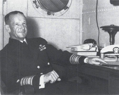 VAdm. Frank Jack Fletcher in his cabin in the Saratoga, 17 Sept. 1942. (USN via Dr. Steve Ewing)