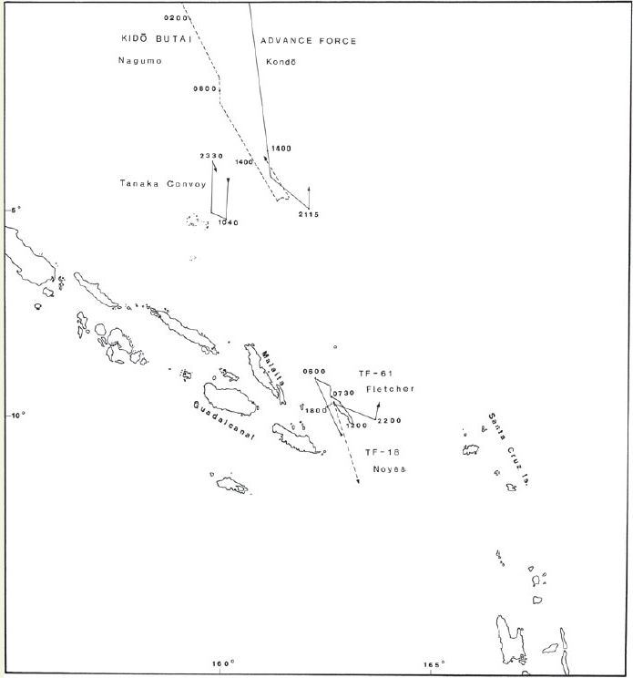 Task force operations (main forces only), 23 August.