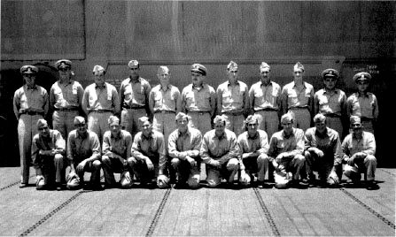 VB-10, 23 Oct. 1942. Top row (l to r): Wakeham, Griffith, Hoogerwerf, Goddard, Gibson, Halloran, Buchanan, Nelson, Allen, West, Carroum.