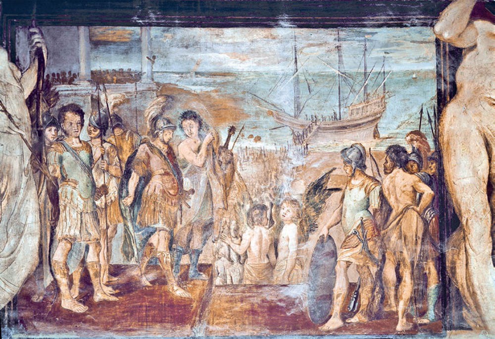 Figura 2.10 Imbarco degli Argonauti (1583-1584), dal ciclo di affreschi con storie di Giasone e Medea dei Carracci, Palazzo Ghisilardi Fava, Bologna.