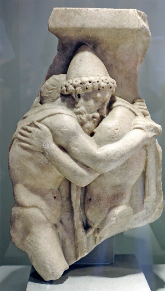 Figura 7.13 Frammento di sarcofago con Ulisse e Laerte, II sec d.C., Museo Barracco, Roma.