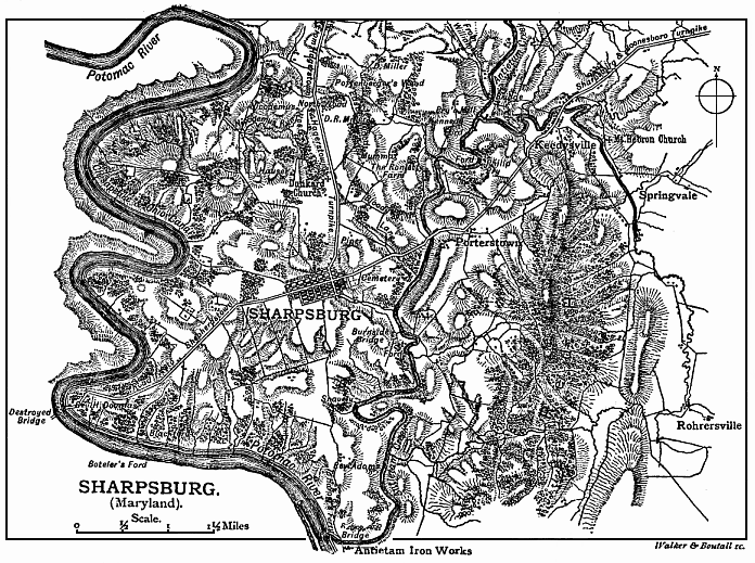 Map of Sharpsburg, Maryland.