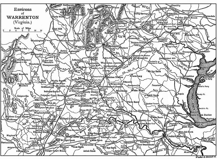 Map of the Environs of Warrenton, Virginia.