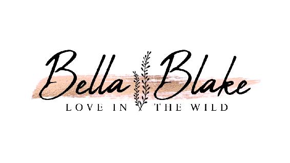 Bella Blake, Love in the Wild, over a pink paint stroke with a leafy plant.