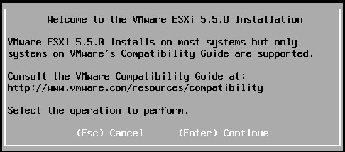 Installing the VMware ESXi host