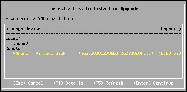 Installing the VMware ESXi host