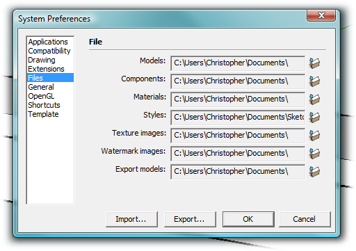 Use the System Preferences window to set up preferences for your custom template. Click the topic on the left, and then fine-tune your preferences with the settings that appear in the large panel on the right.