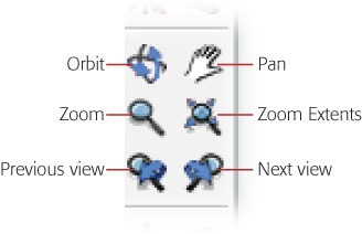 In SketchUp you're constantly changing views so you can see your project from different angles. In short order you'll become very familiar with the camera buttons.