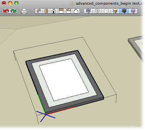 After making the windows on the roof unique, you can go ahead and make modifications to turn them into a skylight. This figure shows one of the in-between stages on the way to creating a skylight.