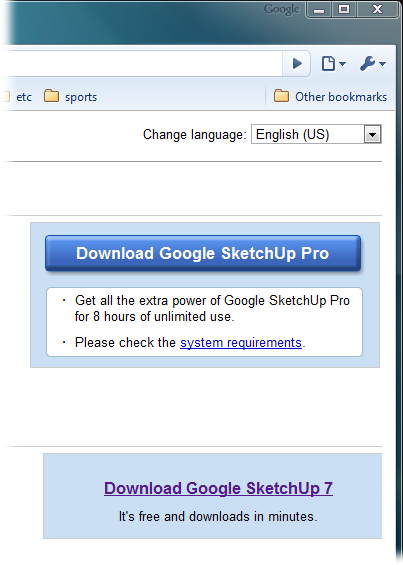 You'll find two links on the SketchUp download page. Clicking the big, fancy button downloads SketchUp Pro. Clicking the less conspicuous link downloads the free version of SketchUp.