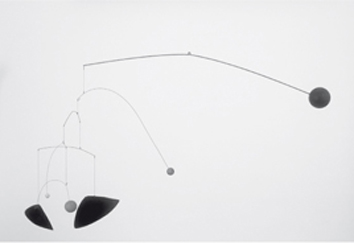 Calder, Mobile, metallo, legno, filo e corda.