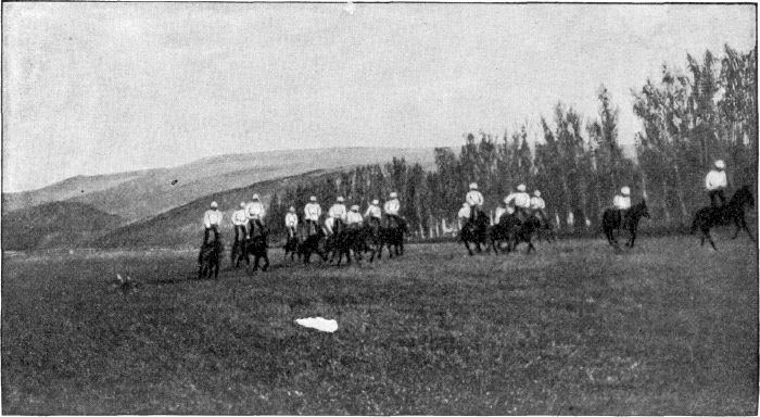 FANTASTIC RIDING AT THE SUMMER ENCAMPMENT OF THE COSSACKS.