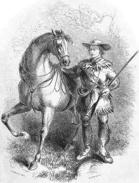 KIT AND HIS FAVORITE HORSE 'APACHE.'