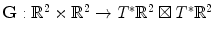 ${\mathbf {G}}: {\mathbb {R}}^{2}\times {\mathbb {R}}^{2}\to T^{\ast }{\mathbb {R}}^{2} \boxtimes T^{\ast} {\mathbb {R}}^{2}$