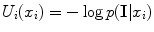 $$ U_i(x_i)=-\log p(\mathbf{I}|x_i) $$