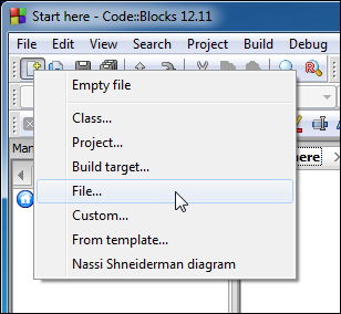 Creating your first app with Code::Blocks