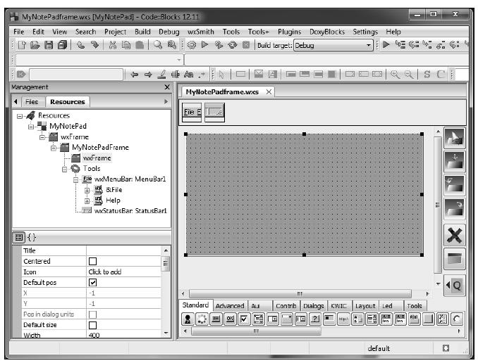 Rapid app development with wxSmith