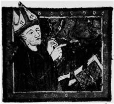 PLATE VII ABBOT ROGER DE NORTHONE WITH HIS BOOKS ABBOT GARIN WITH HIS BOOKS