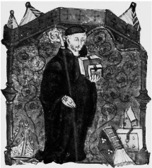 PLATE VII ABBOT ROGER DE NORTHONE WITH HIS BOOKS ABBOT GARIN WITH HIS BOOKS