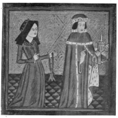 PLATE XXIV DUKE HUMFREY AND ELEANOR OF GLOUCESTER JOINING THE CONFRATERNITY OF ST. ALBANS ANCIENT ROOF OF DUKE HUMFREY’S LIBRARY, SHOWING THE ARMS OF THE UNIVERSITY AND OF SIR THOMAS BODLEY