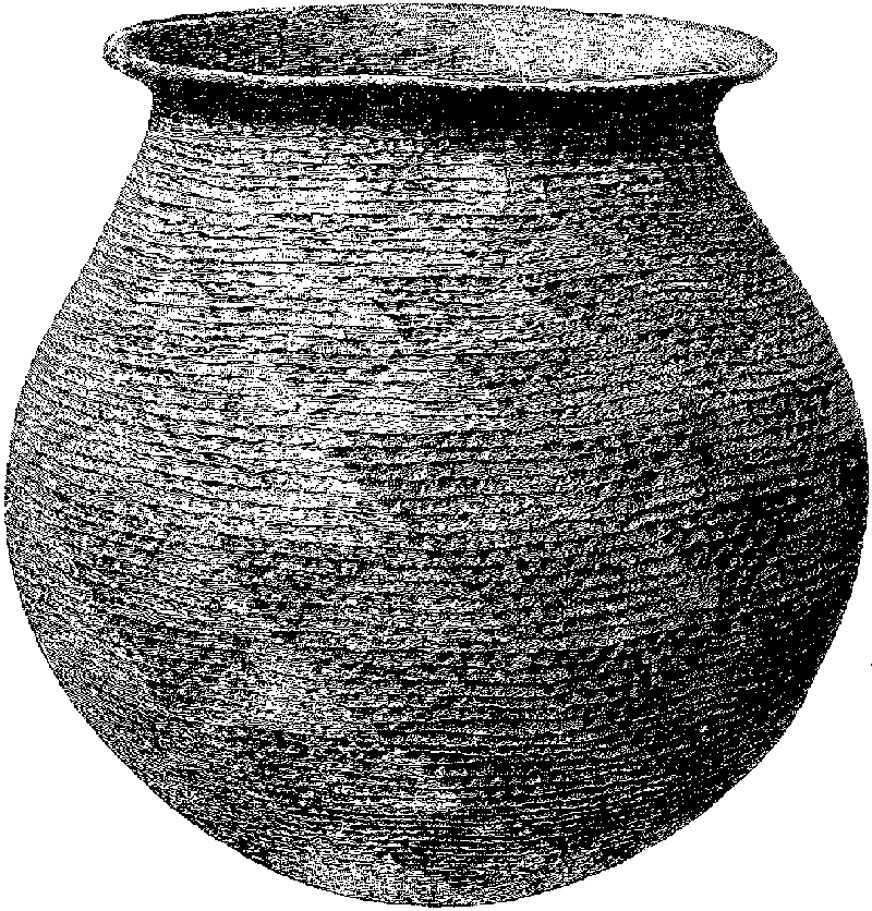 Fig. 353. Earthen vase built by coiling, exhibiting decorative characters derived from basketry