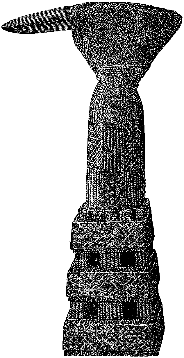 Fig. 356. Ceremonial adz, with carved ornament imitating textile wrapping