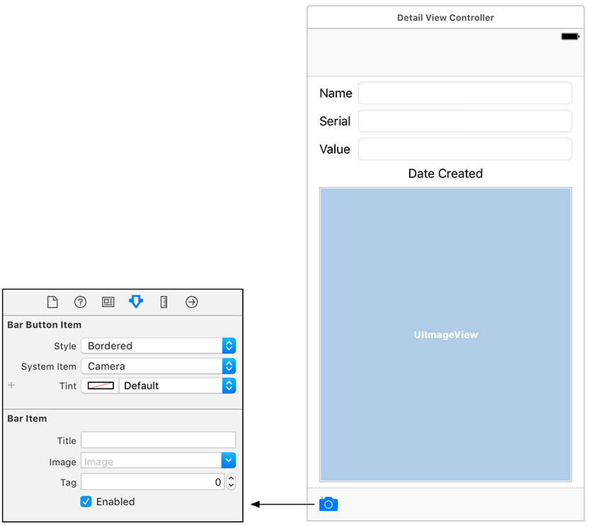 UIToolbar with camera bar button item