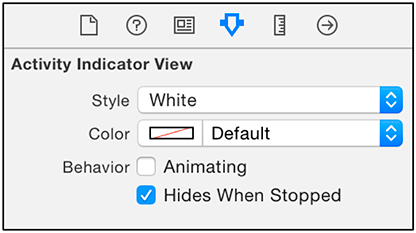 Configuring the activity indicator