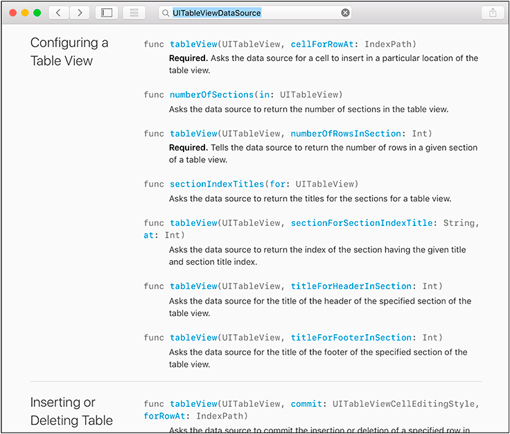 UITableViewDataSource protocol documentation