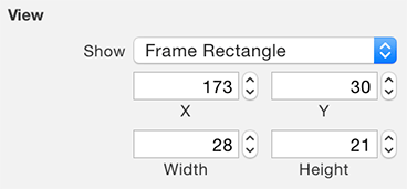 View frame values