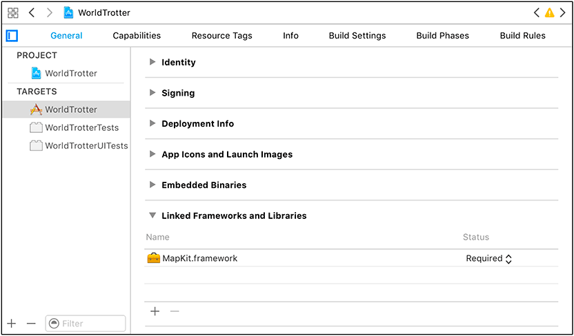 Adding the MapKit framework