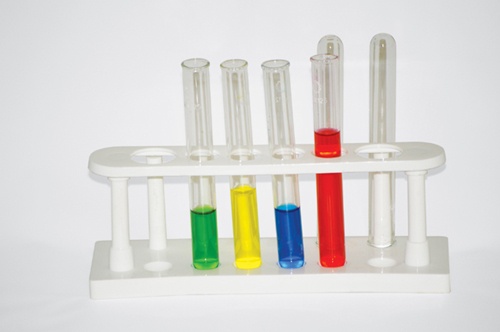 Test tubes in a test tube rack