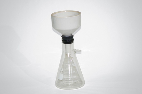 A filtering flask with a Büchner funnel