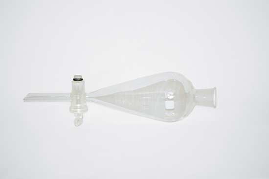 A separatory funnel